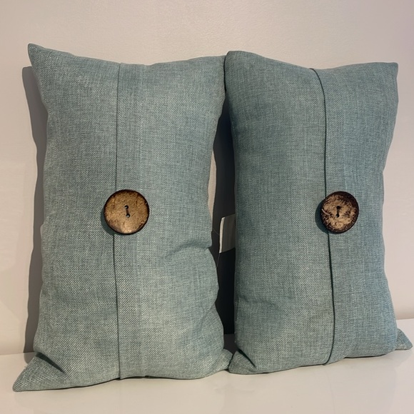 EUC Set of 2 Beautiful Rectangular Duck Filled Accent Pillows - Picture 3 of 13